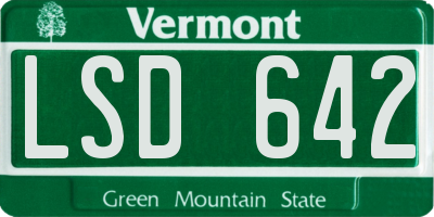 VT license plate LSD642