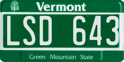 VT license plate LSD643