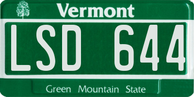 VT license plate LSD644