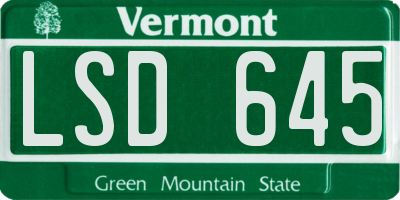 VT license plate LSD645