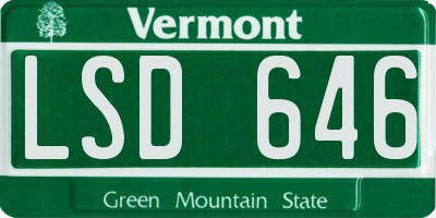 VT license plate LSD646