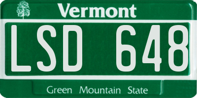 VT license plate LSD648