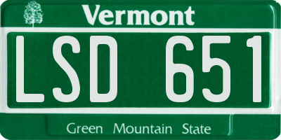 VT license plate LSD651