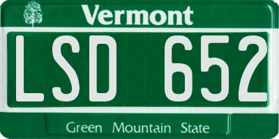 VT license plate LSD652