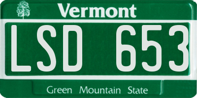 VT license plate LSD653