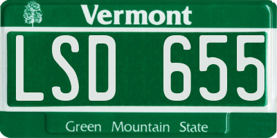 VT license plate LSD655
