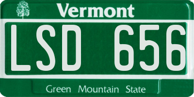VT license plate LSD656