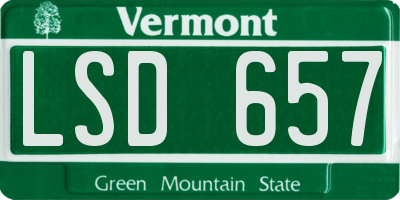 VT license plate LSD657