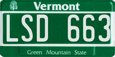 VT license plate LSD663