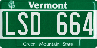 VT license plate LSD664