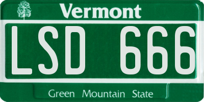 VT license plate LSD666
