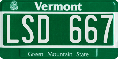 VT license plate LSD667