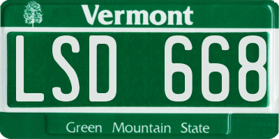 VT license plate LSD668