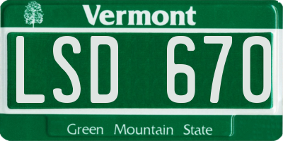 VT license plate LSD670
