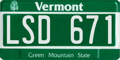 VT license plate LSD671