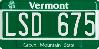 VT license plate LSD675