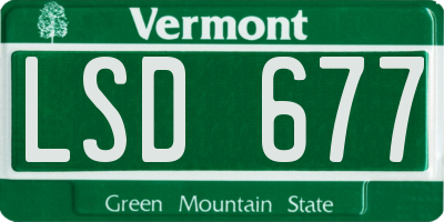 VT license plate LSD677