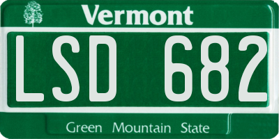 VT license plate LSD682