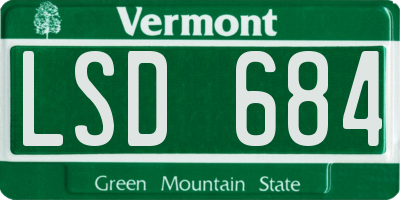 VT license plate LSD684