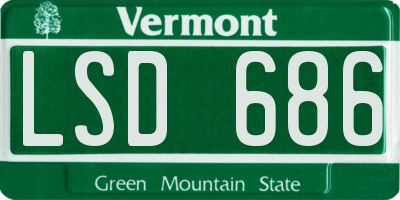 VT license plate LSD686