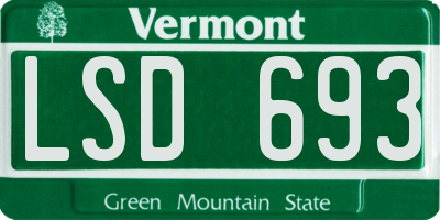 VT license plate LSD693