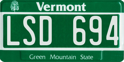 VT license plate LSD694
