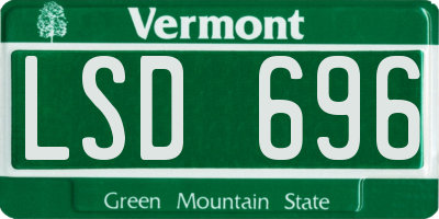 VT license plate LSD696