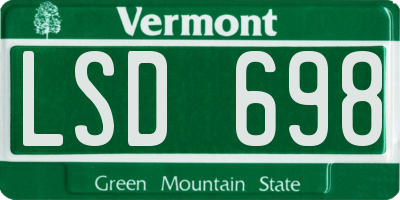 VT license plate LSD698