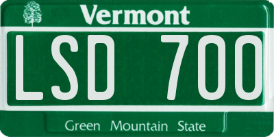 VT license plate LSD700
