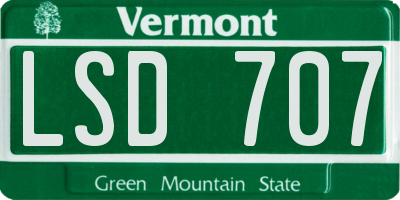 VT license plate LSD707