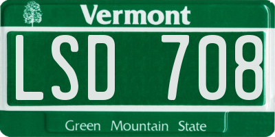 VT license plate LSD708