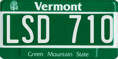 VT license plate LSD710