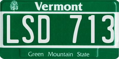 VT license plate LSD713