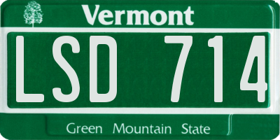 VT license plate LSD714