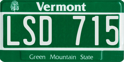 VT license plate LSD715