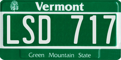 VT license plate LSD717