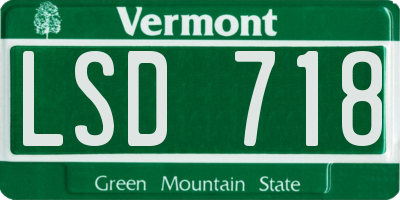 VT license plate LSD718