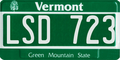 VT license plate LSD723