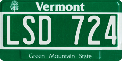 VT license plate LSD724