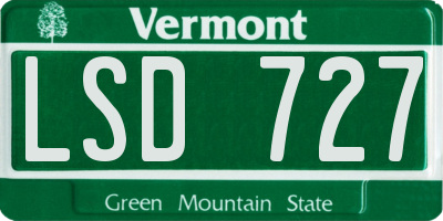 VT license plate LSD727