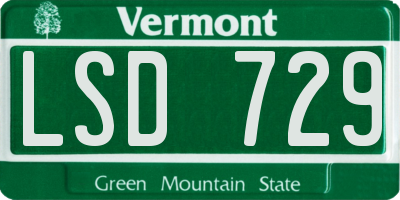VT license plate LSD729