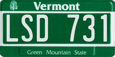 VT license plate LSD731