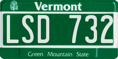 VT license plate LSD732