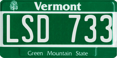 VT license plate LSD733