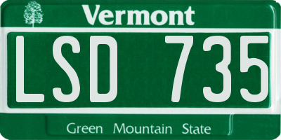 VT license plate LSD735