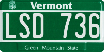 VT license plate LSD736