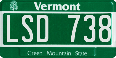 VT license plate LSD738