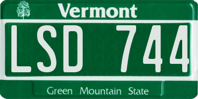 VT license plate LSD744