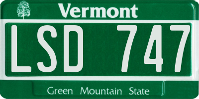 VT license plate LSD747