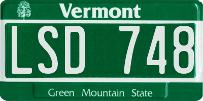 VT license plate LSD748